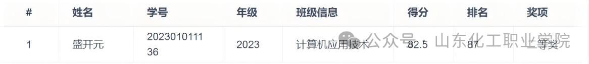 山东化工职业学院学生斩获全国二等奖